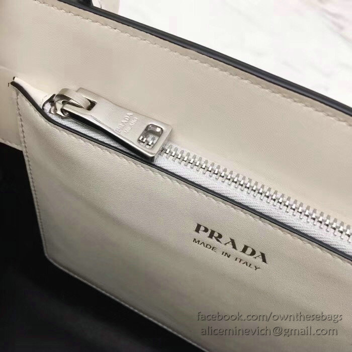 Prada Monochrome Calf Leather Bag White 1BA156
