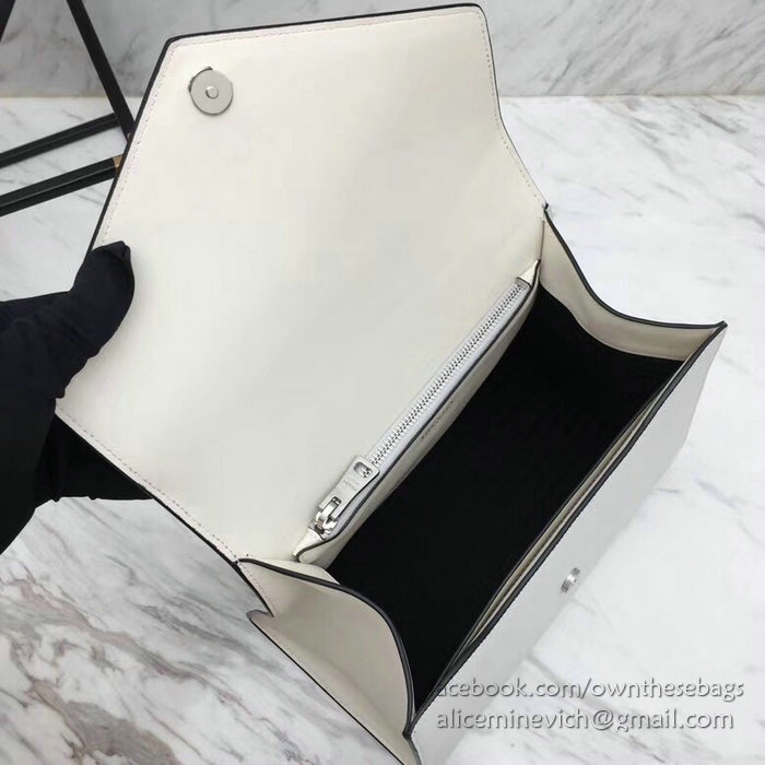 Prada Monochrome Saffiano Leather Bag White 1BA126