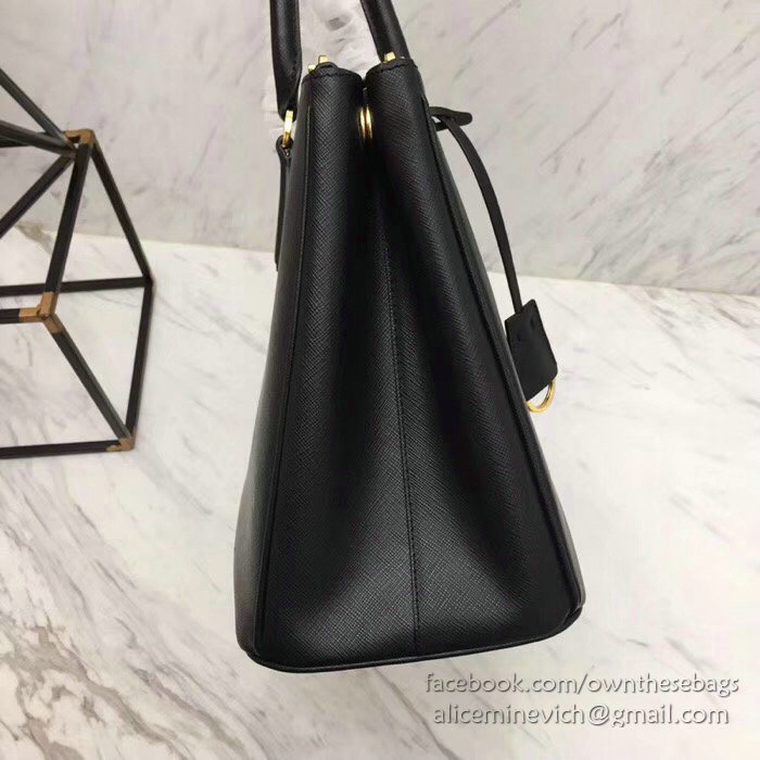 Prada Saffiano leather Galleria Bag Black 1BA274