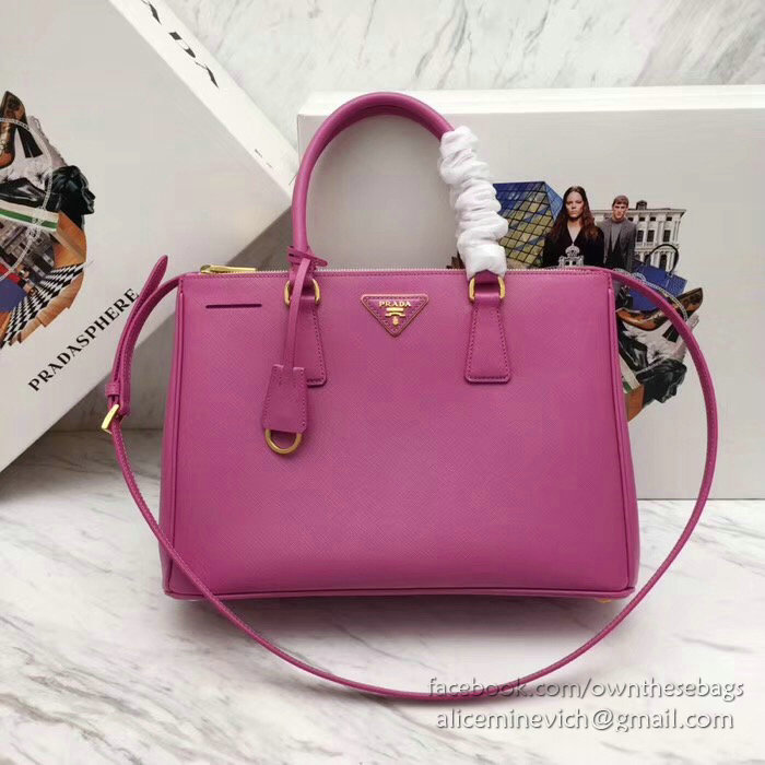 Prada Saffiano leather Galleria Bag Pink 1BA274