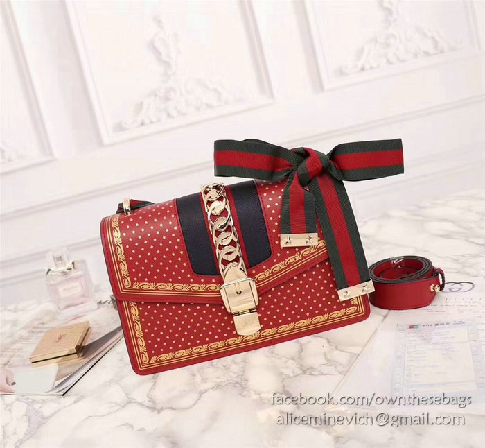 Gucci Sylvie Small Shoulder Bag Red 421882