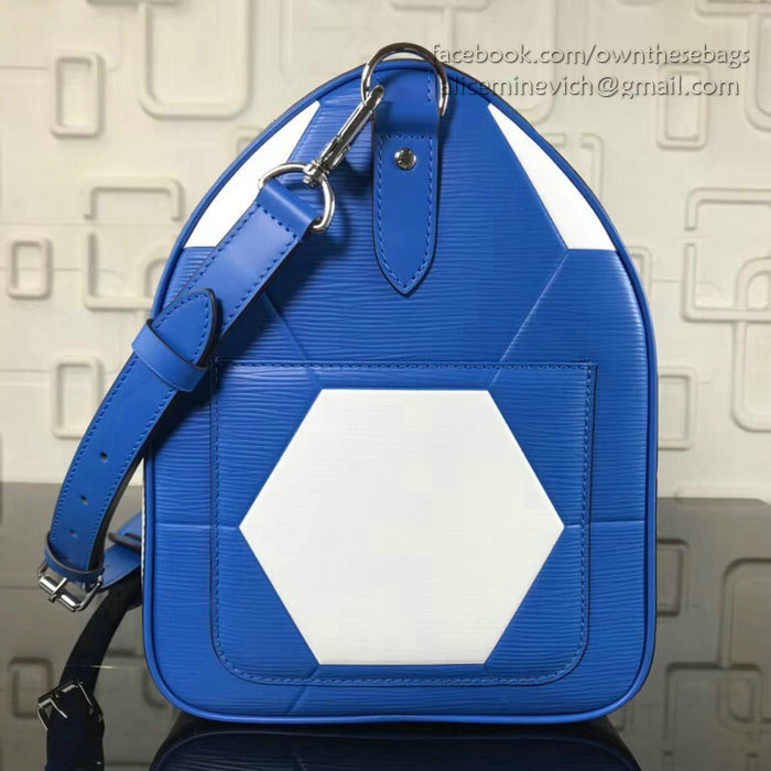 Louis Vuitton Epi Leather Keepall Bandouliere 50 Blue M52187