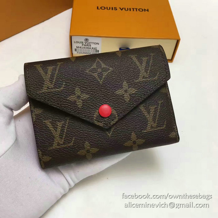Louis Vuitton Monogram Canvas Victorine Wallet Red M41938