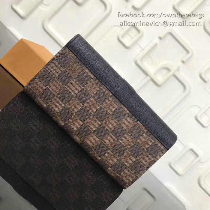 Louis Vuitton Damier Ebene Canvas Clapton Wallet Noir N64449