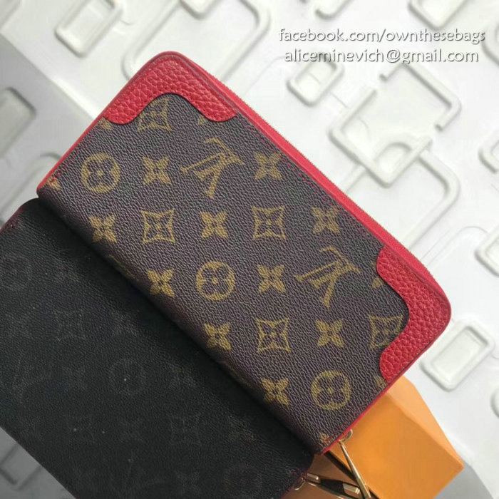 Louis Vuitton Monogram Canvas Zippy Wallet Retiro Red M61187