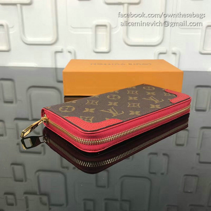 Louis Vuitton Monogram Canvas Zippy Wallet Retiro Red M61187