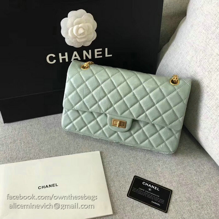 Chanel Aged Calfskin 2.55 Handbag Green A37586