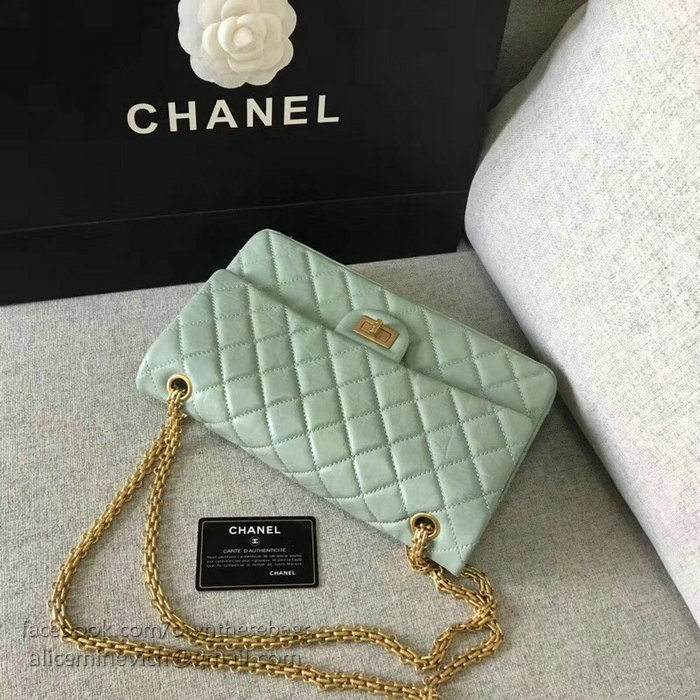 Chanel Aged Calfskin 2.55 Handbag Green A37586
