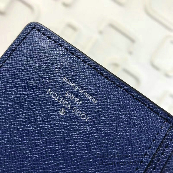 Louis Vuitton Taiga Leather Brazza Wallet Blue M30559