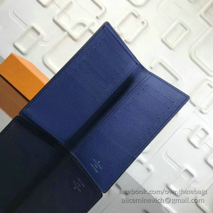 Louis Vuitton Taiga Leather Brazza Wallet Blue M30559
