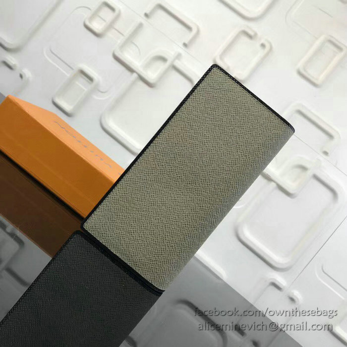 Louis Vuitton Taiga Leather Brazza Wallet Grey M30559