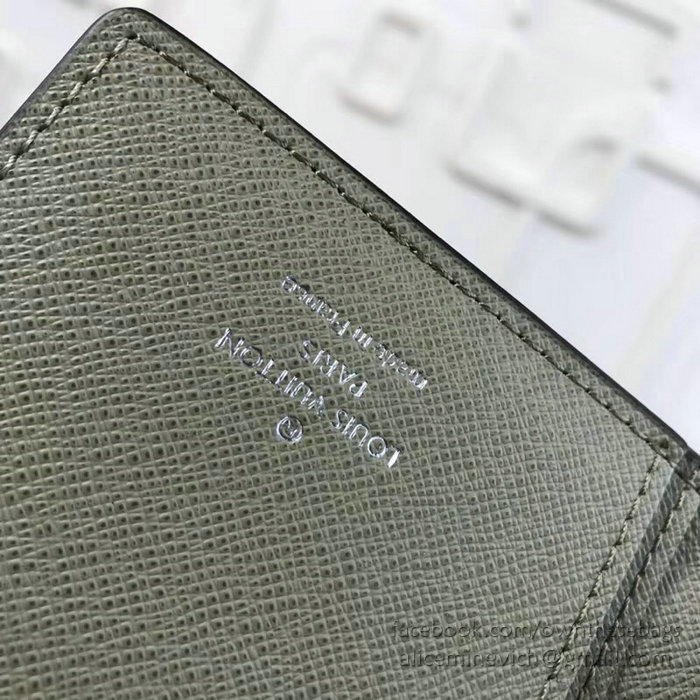 Louis Vuitton Taiga Leather Brazza Wallet Grey M30559