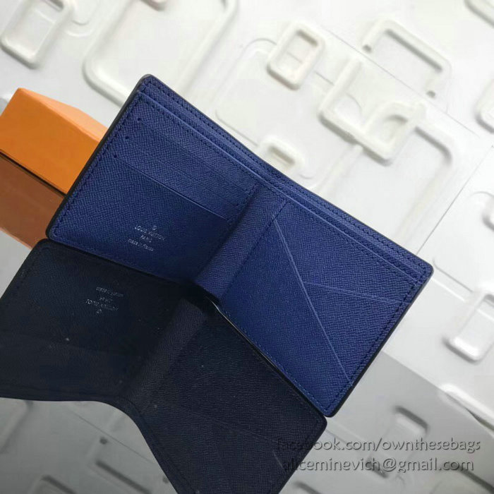 Louis Vuitton Taiga Leather Multiple Wallet Blue M30572