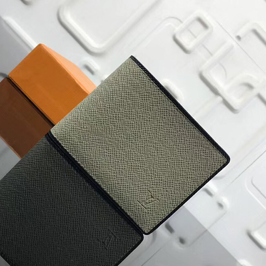 Louis Vuitton Taiga Leather Multiple Wallet Grey M30572