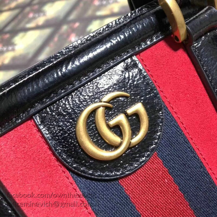 Gucci Re(Belle) Suede Medium Top Handle Bag Red 516459
