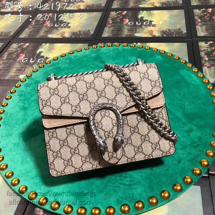 Gucci Dionysus GG Supreme Mini Bag Beige 421970