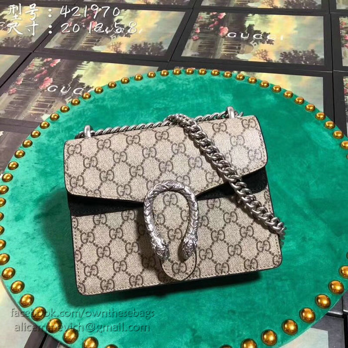 Gucci Dionysus GG Supreme Mini Bag Black 421970