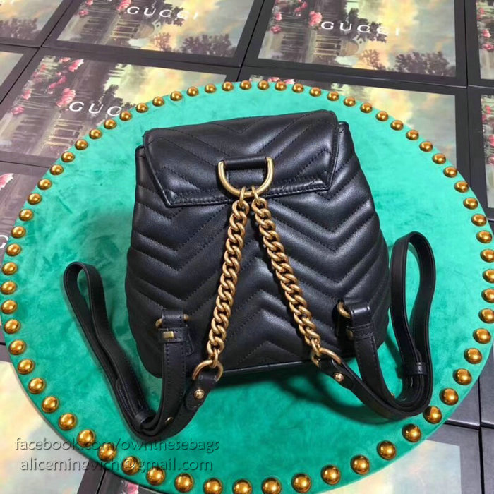 Gucci GG Marmont Matelasse Backpack Black 528129