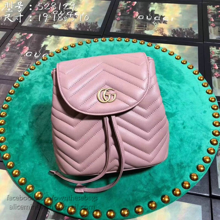 Gucci GG Marmont Matelasse Backpack Nude 528129