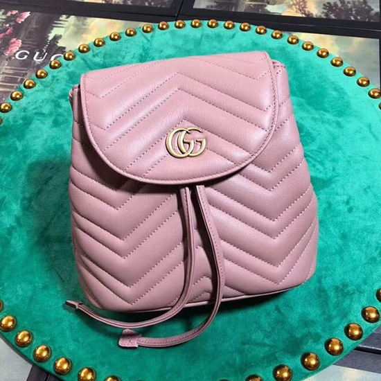 Gucci GG Marmont Matelasse Backpack Nude 528129