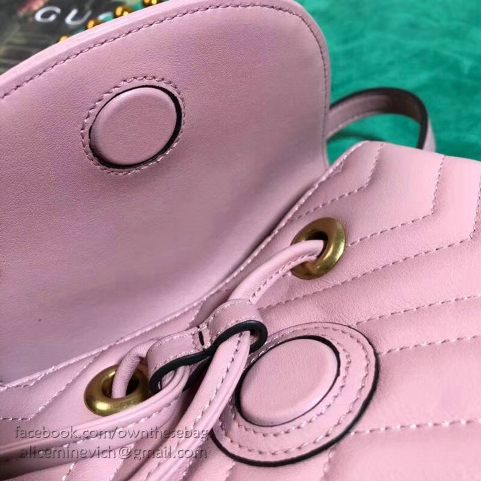 Gucci GG Marmont Matelasse Backpack Pink 528129