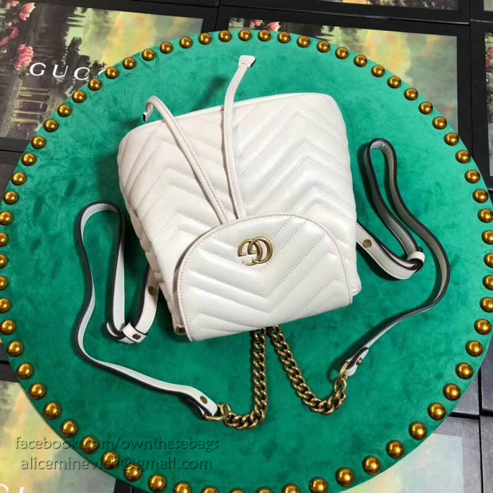 Gucci GG Marmont Matelasse Backpack White 528129