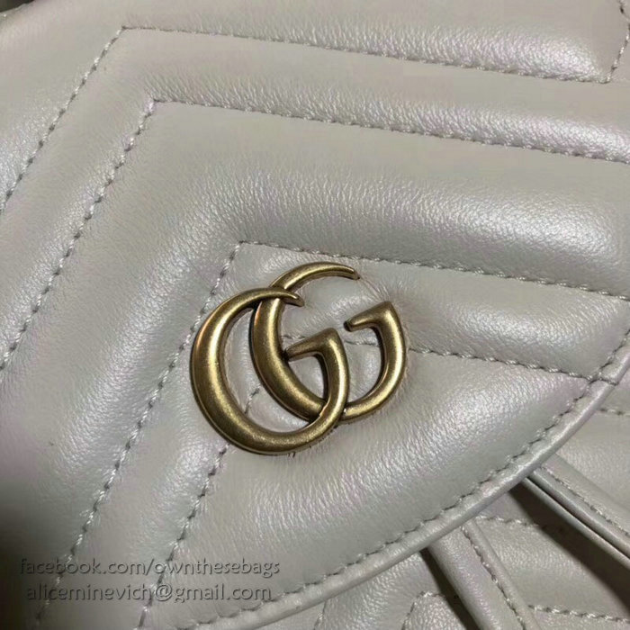 Gucci GG Marmont Matelasse Backpack White 528129