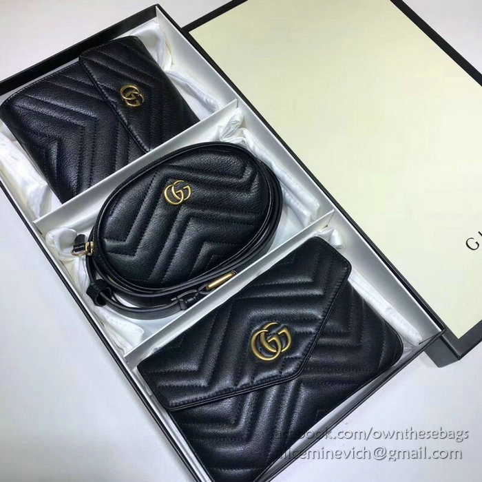 Gucci GG Marmont Matelasse Belt Bag Black 524597