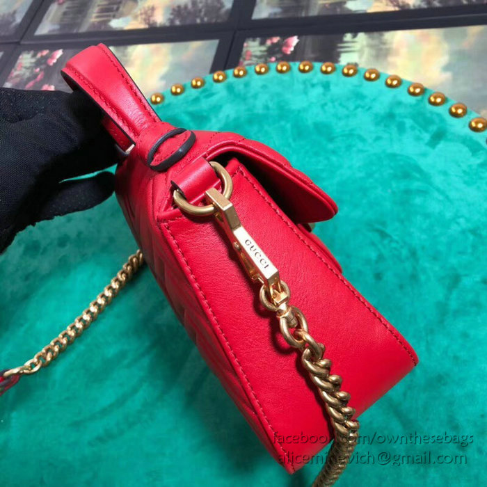 Gucci GG Marmont Mini Top Handle Bag Red 547260