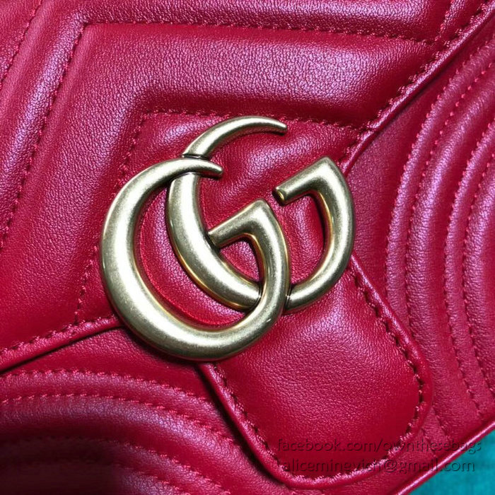Gucci GG Marmont Mini Top Handle Bag Red 547260