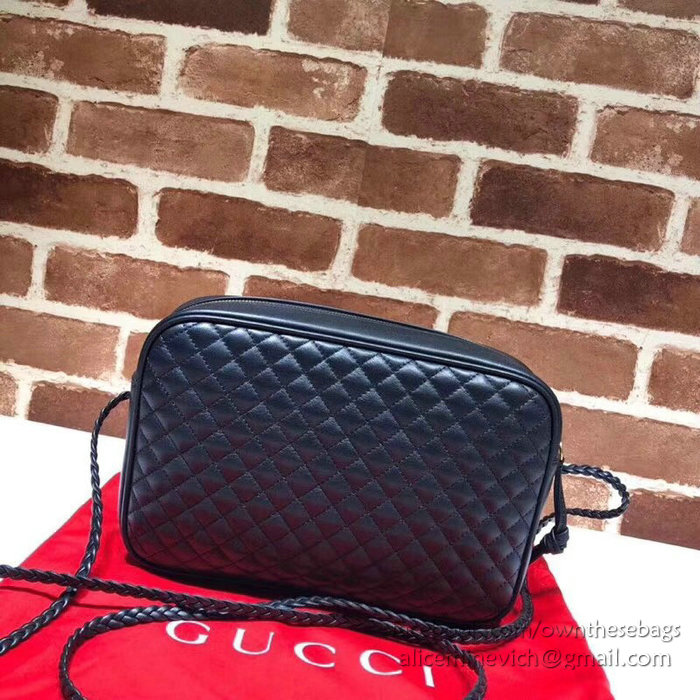 Gucci Laminated Leather Small Shoulder Bag Black 541051