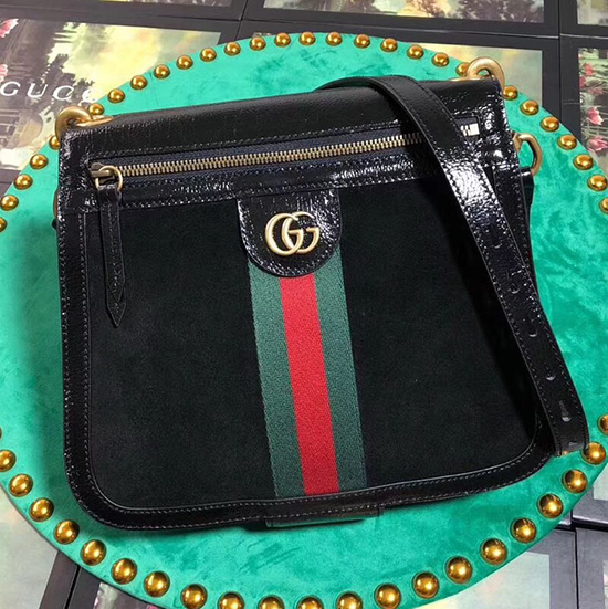 Gucci Leather Shoulder Bag Black 523658