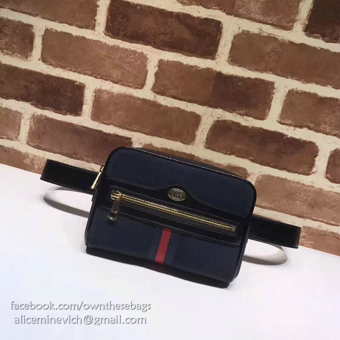 Gucci Ophidia Suede Small Belt Bag Blue 517076