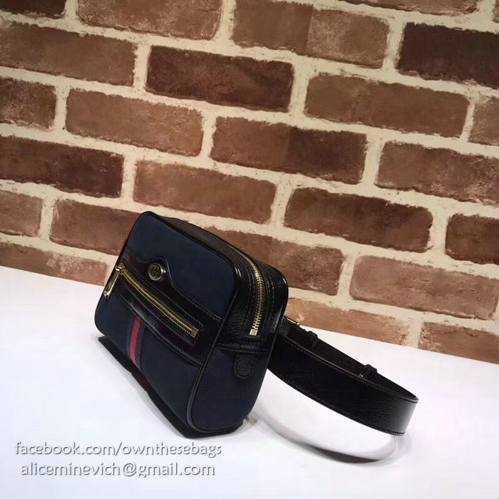 Gucci Ophidia Suede Small Belt Bag Blue 517076