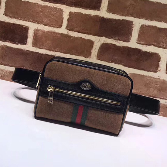 Gucci Ophidia Suede Small Belt Bag Brown 517076