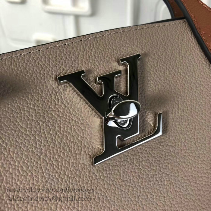Louis Vuitton Calfskin Tote Grey M55028