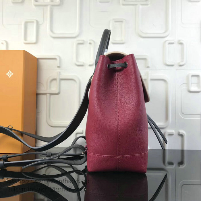 Louis Vuitton Soft Calfskin Lockme Backpack Burgundy M41817