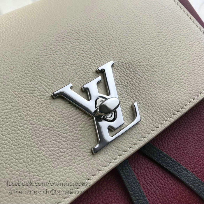Louis Vuitton Soft Calfskin Lockme Backpack Burgundy M41817