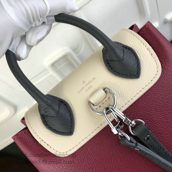 Louis Vuitton Soft Calfskin Lockme Backpack Mini Burgundy M54573