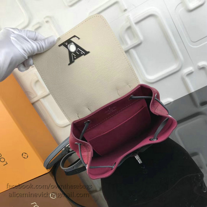 Louis Vuitton Soft Calfskin Lockme Backpack Mini Burgundy M54573