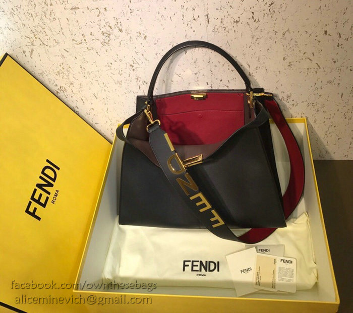 Fendi Soft Calfskin Peekaboo X-LITE Bag Black F83041