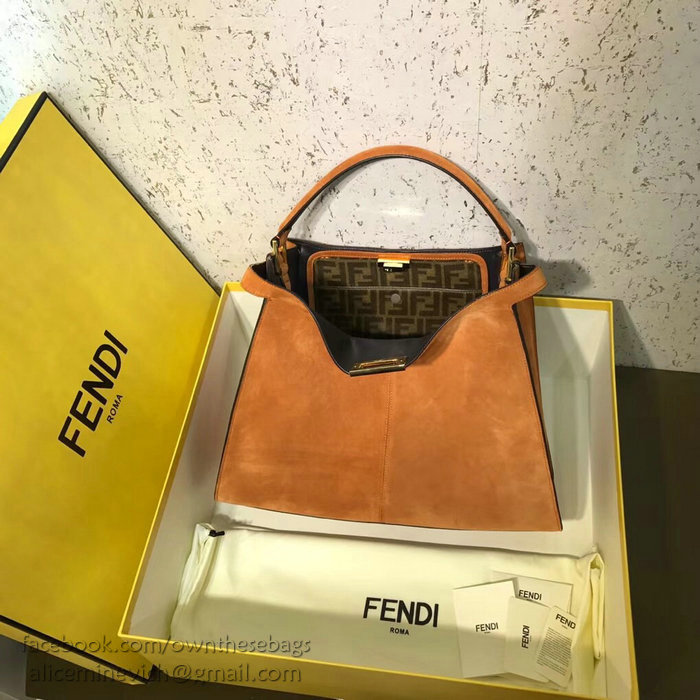 Fendi Suede Peekaboo X-LITE Bag Orange F83041
