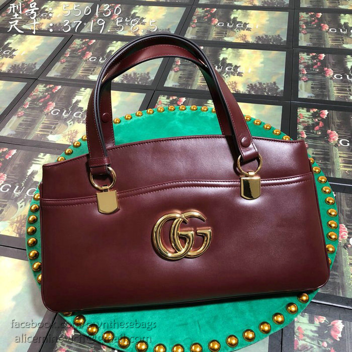 Gucci Arli Large Top Handle Bag Burgundy 550130