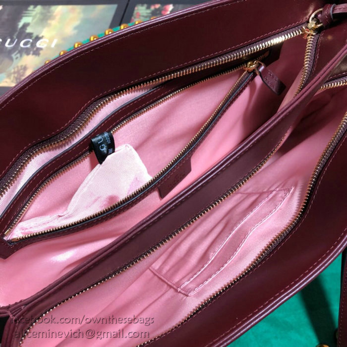 Gucci Arli Large Top Handle Bag Burgundy 550130