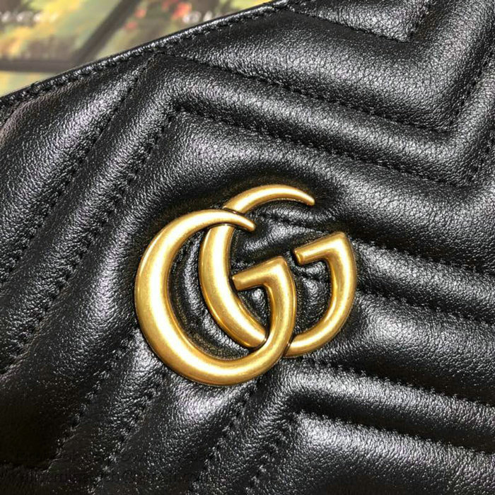 Gucci GG Marmont Matelasse Medium Tote Black 524578