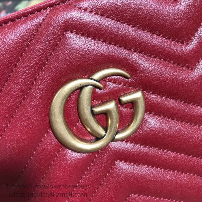Gucci GG Marmont Matelasse Medium Tote Red 524578