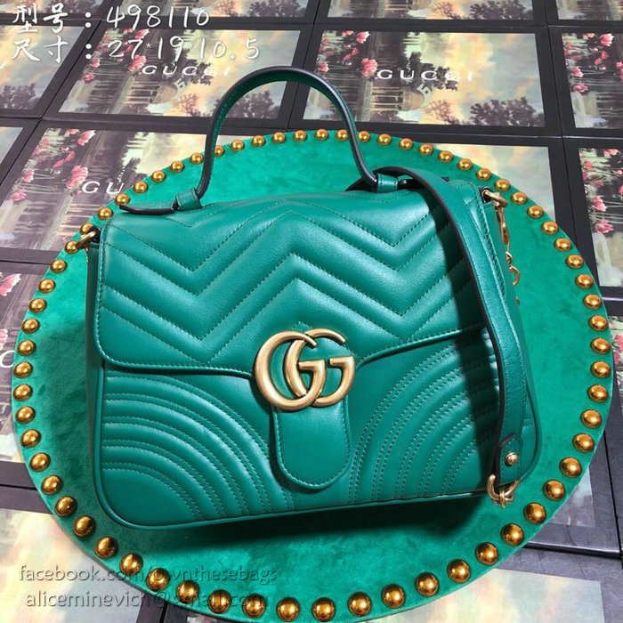 Gucci GG Marmont Small Shoulder Bag Green 498110