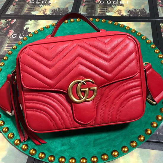 Gucci GG Marmont Small Shoulder Bag Red 498100