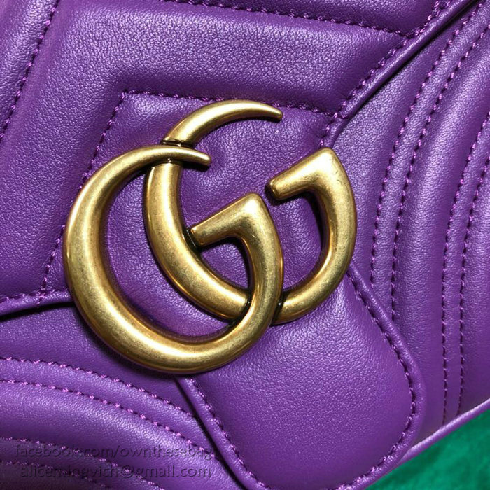 Gucci GG Marmont Small Top Handle Bag Purple 498100