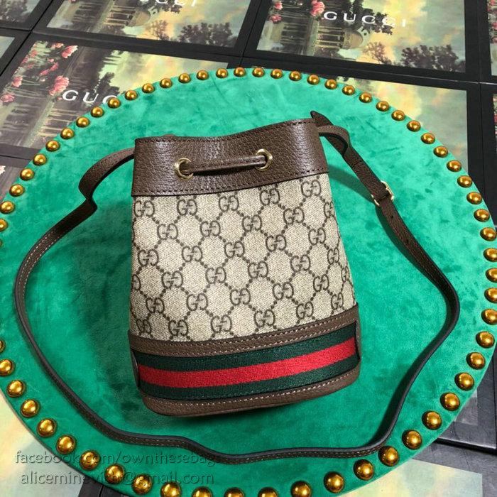 Gucci GG Supreme Bucket Bag Brown 550620